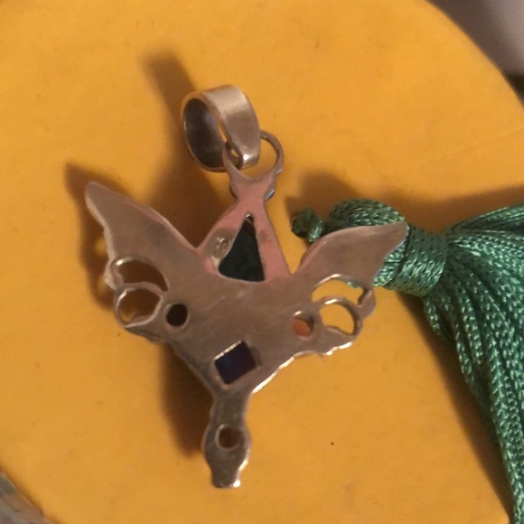 Beautiful Sterling Silver Lab Created Opal with a druzy stone & Amethyst Pendant - Picture 7 of 17